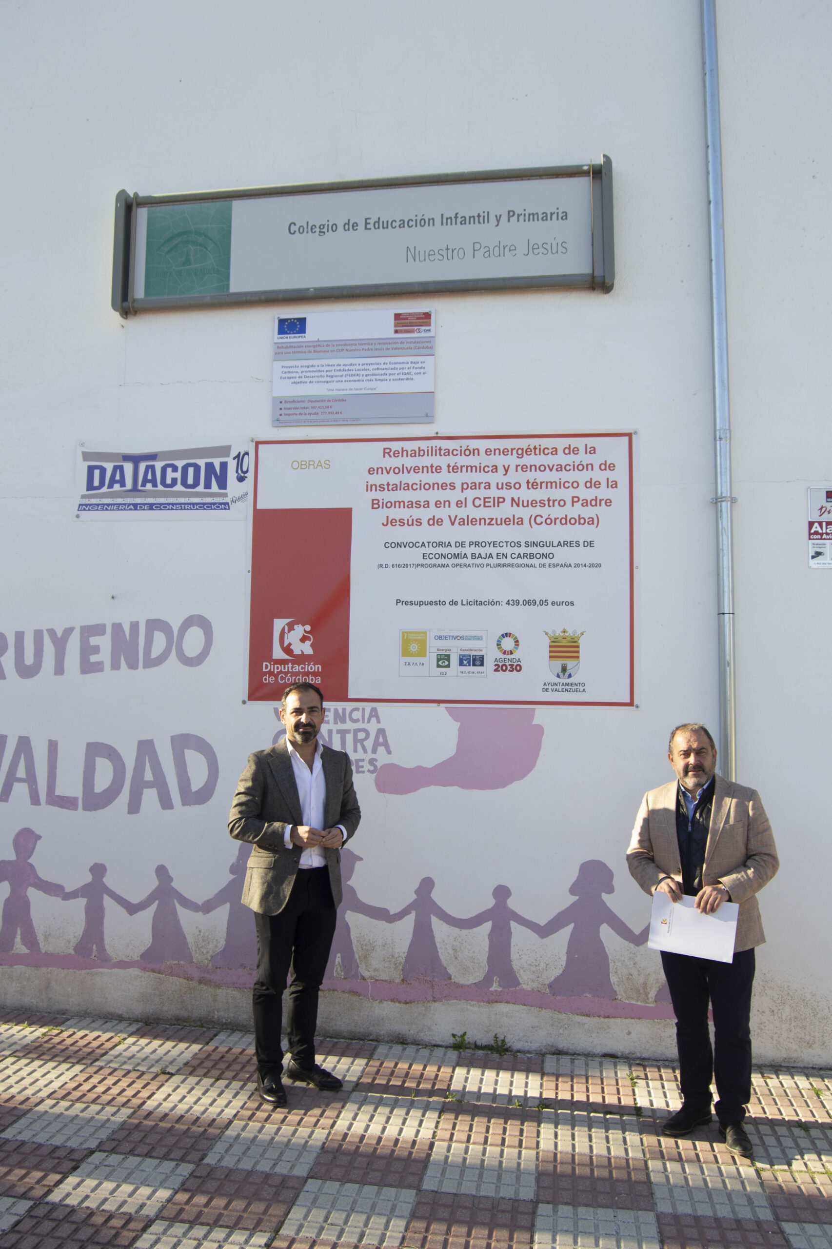 La Diputación de Córdoba realiza mejoras energéticas en el CEIP Nuestro Padre Jesús de Valenzuela por casi 425.000 euros